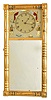 New Hampshire mirror clock reproduction, 8 day, weight brass movement. Based on the small tree loco on the dial this may have been made by Foster Campos.