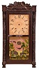 Clocks- 3 (Three): (1) Seth Thomas Clock Co., Plymouth Hollow, Conn., 30 hour, time and strike weight wood movement shelf clock. (2) Jared Arnold, Jr, Amber, New York, 8 day, time and strike weight brass movement triple decker shelf clock. (3) Eli Terry, Jr, Terrysville, Conn., 30 hour, time and strike weight wood movement carved column & splat shelf clock.