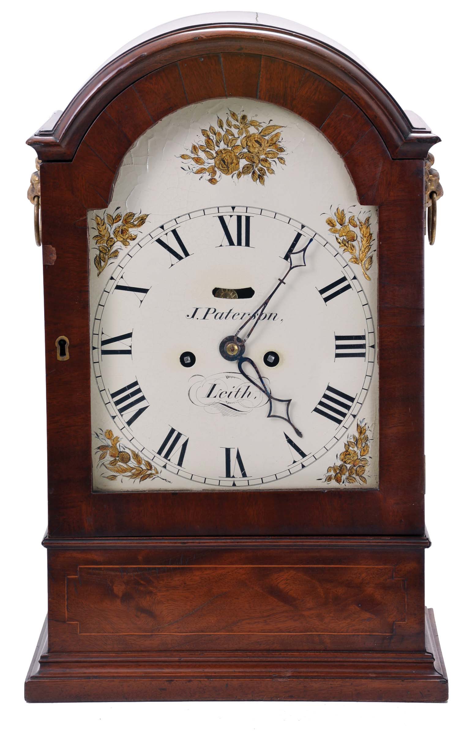 English or Scottish, 8 day, double fusee, time and strike, brass movement bracket clock signed J. Paterson, Leith — Antique Clocks Price Guide