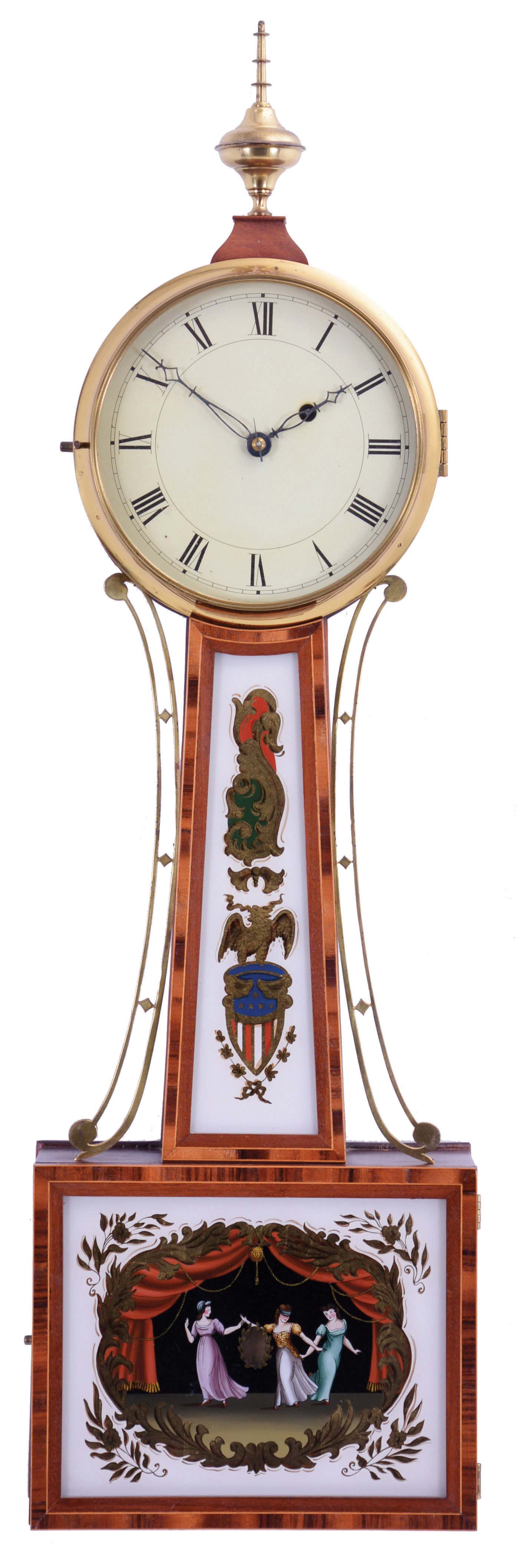Fraser Forgie, Fryeburg Maine, 8 day, weight driven, brass movement Patent or Banjo timepiece. (modern) — Antique Clocks Price Guide