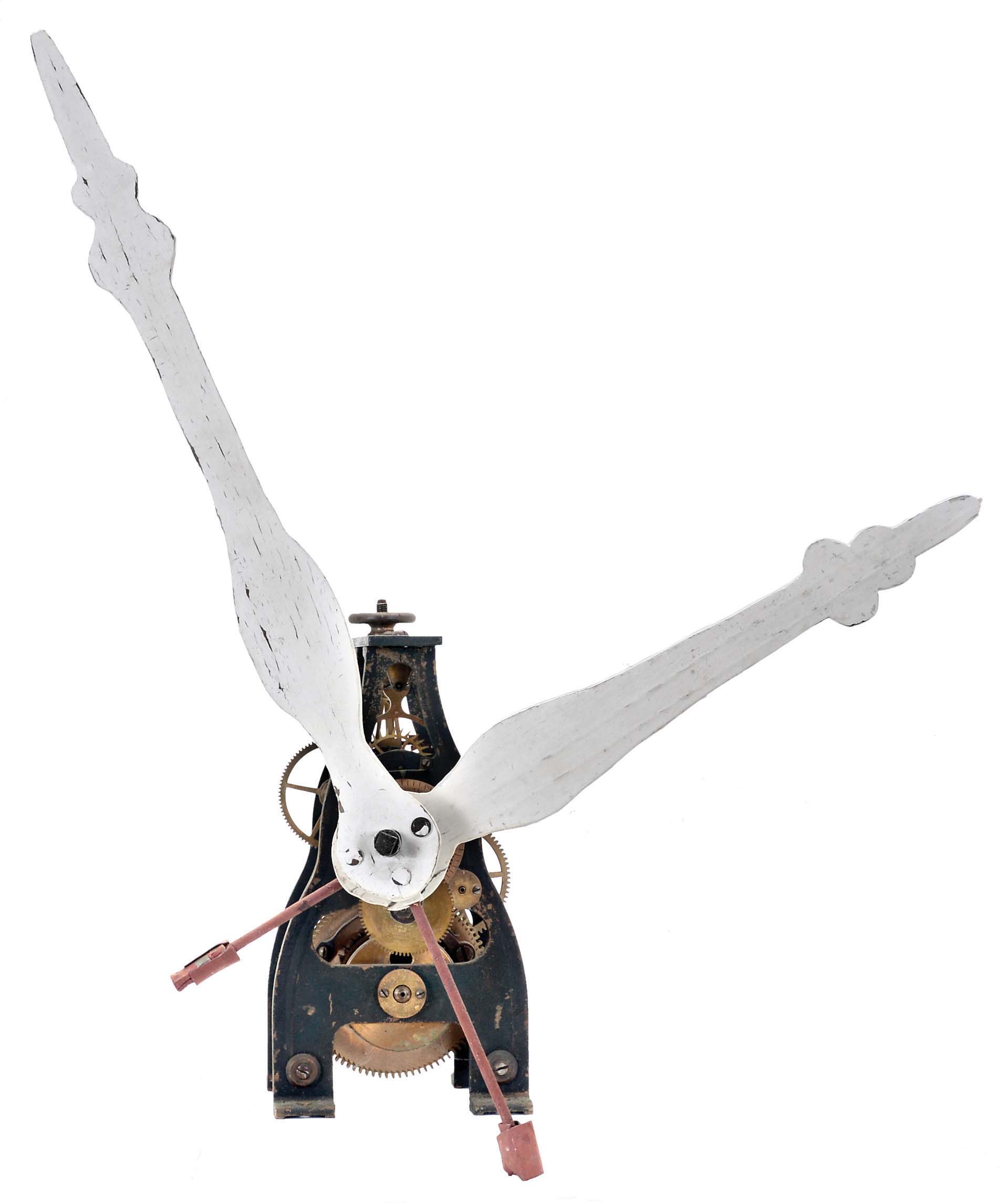 E. Howard &amp; Co., Boston, Mass., "No. 00 Timepiece" tower or street clock, 8 day, time only, weight driven movement including one set of wooden tower clock hands, motion works, weights and pendulum — Antique Clocks Price Guide