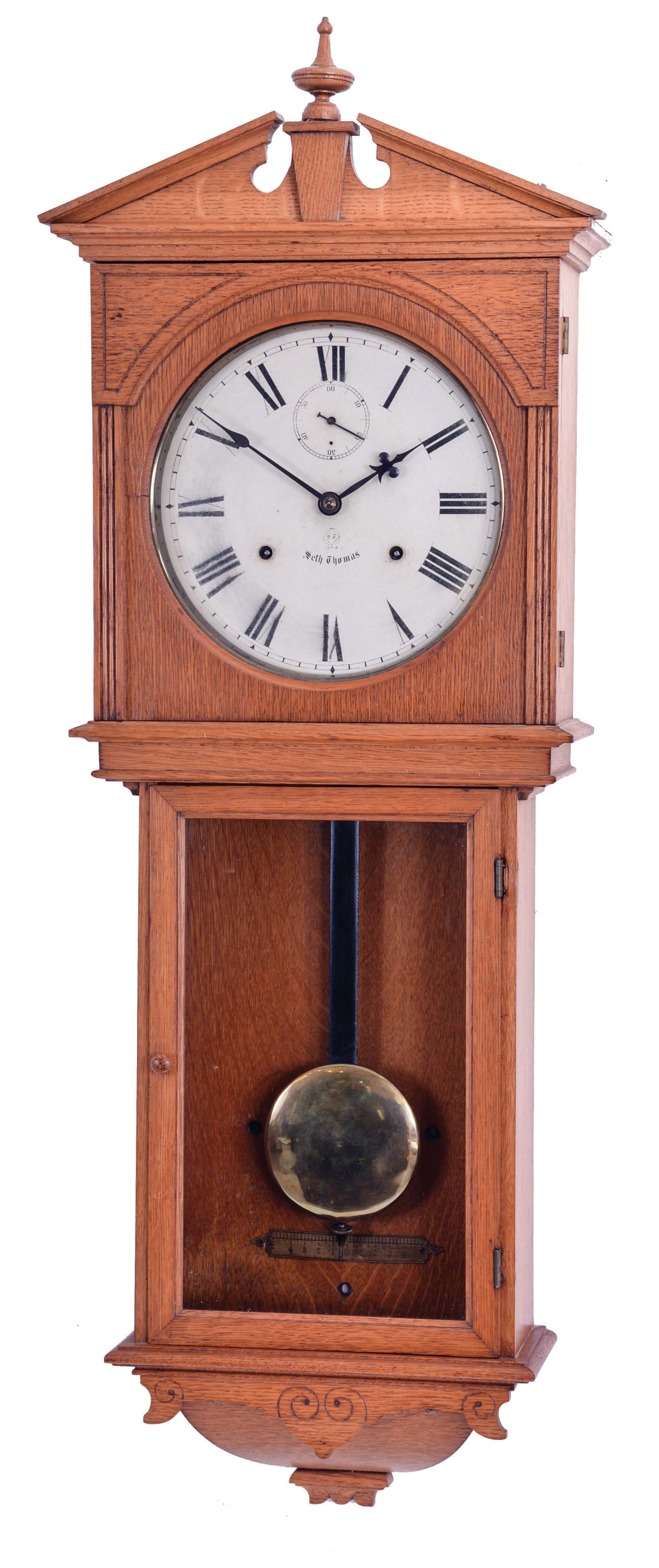Seth Thomas Clock Co., Thomaston, Conn., "Umbria", 15 day, spring driven movement wall timepiece. — Antique Clocks Price Guide