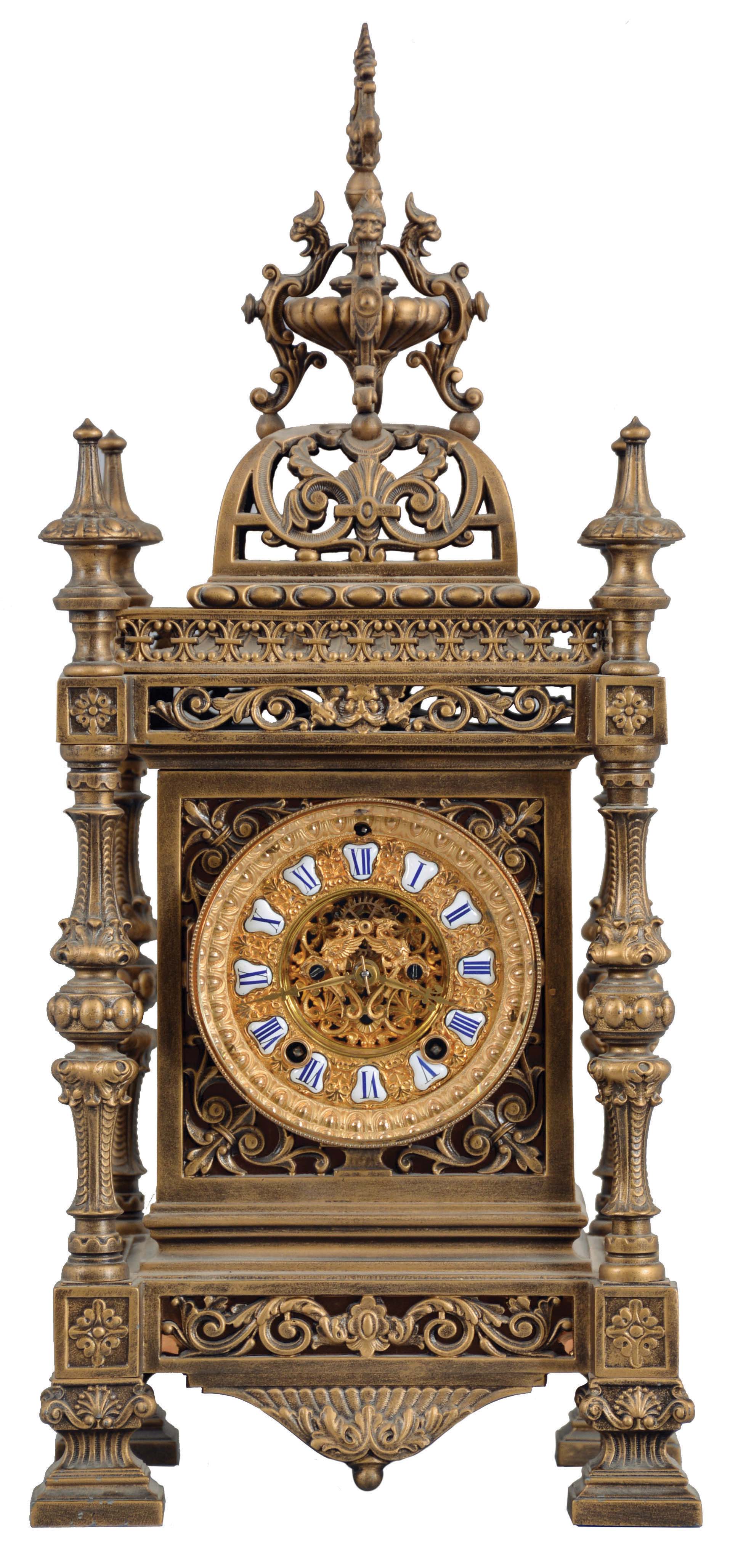 Ansonia Clock Co., New York, NY, "Regent", 8 day, time and strike spring driven movement mantel clock. — Antique Clocks Price Guide
