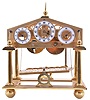 English, "Rolling Ball" mantel clock, on older wood base. unsigned, (no glass cover)
