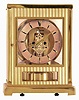 Jaeger LeCoultre, Switzerland, "Atmos Tuxedo" model 522 calibre movement perpetual gold- plated brass and glass time only mantel clock, serial number 61873