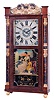 P (hilip) Barnes & Co., Bristol, Conn., 30 hour, time and strike weight wood movement half column & splat shelf clock.