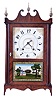 Ephraim Downs for George Mitchell, Bristol, Conn., 30 hour, time and strike weight wood movement pillar & scroll shelf clock.
