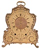 Switzerland, a late 18th century, quarter striking, "pendule veilleuse" or night clock, the gilt brass case with finely pierced trailing vine ornament, swags, and Roman numeral dial, the hand indicating the time a pierced disc mounted to the center arbor, the top with carrying handle and shuttered chimney, case front and back trimmed with cast foliate ornament, terminating in scroll feet, the interior with two oil lamp sockets, 8 day, quarter striking movement with verge escapement and silk thread suspension, indicating the quarter on two bells, inside of case door marked in crude script "Avril 1787"