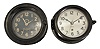 Clocks- 2 (Two). Deck Clocks: (1) Chelsea Clock Co., Boston, Mass., "U.S. Navy, Mark 1 Deck Clock", 8 day, time only, spring driven movement ship's deck clock in a black phenolic case, serial number 303718, dated 1941; (2) Chelsea Clock Co., Boston, Mass., 8 day, time only spring driven movement with center seconds, deck clock in a black phenolic case, serial number 423850, c1944, together with an incomplete Hamilton 22 chronometer and box.