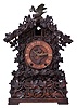 Germany, Johann Baptiste Beha, 8 day, time and strike spring driven, brass fusee movement shelf cuckoo. See Justin Miller's book, Appendix A, Beha Catalog 1895-1900, page 7, No. 512