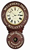 Baird Clock Manufacturing Co., Plattsburg, NY, 8 day, spring driven brass movement advertising wall timepiece. This timepiece advertises the English firm "Walkden's Inks" which was established at London, England in 1735. Walkden was the oldest existing company that commissioned Baird clocks.