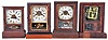 Clocks- 15 (Fifteen) shelf and cottage clocks and one stencil decorated case only. Makers include Ansonia, Ingraham, Gilbert, Terry & Andrews, Atkins, and Seth Thomas.