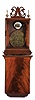 Ted Burleigh Jr., Winchester, Mass., reproduction of an Aaron Willard "Grafton Wall Clock", mahogany case, Roman numeral brass dial, blued steel hands, and 8 day, weight driven timepiece movement. This is number 46 of 50. This timepiece originally retailed for $2,700. The original Willard models only ran 30 hours.
