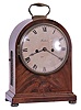English bracket clock signed Fisher, New., 8 day, time and strike spring driven, fusee movement. Part of the location name is missing.