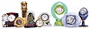 Clocks- 9 (Nine): including one in red Baccarat crystal with original box, one in Murano glass, one in Waterford crystal, a reproduction "Zappler", and others, quartz and mechanical movements, together with a pocket watch form pill case