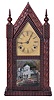 Brewster and Ingrahams, Bristol, Conn., 30 hour, time and strike spring driven movement sharp gothic or steeple clock, c1845, with later ripple moulding.