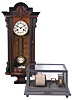 Clock and Anenometer- Junghans Vienna regulator spring driven wall clock and a Friez Instruments Baltimore glass encased anemometer.
