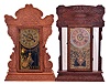 Clocks- 2 (Two): (1) E. N. Welch Mfg. Co., Forestville, Conn., "No. 23", day, time, strike and alarm spring driven movement kitchen clock, c1900; (2) E. Ingraham & Co., Bristol, Conn., "Reflector", 8 day, time, strike and alarm spring driven movement kitchen clock, c1910.