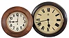 Clocks- 9 (Nine) Desk and Wall: (1) Germany, 30 hour cuckoo clock; (2) Sessions, Forestville, Conn., banjo timepiece wall clock; (3) Westclox "Big Ben" alarm clock; (4) General Electric, Telechron, electric banjo clock with mahogany case; (5) Lorenz Furtwangler Sohne, Germany, 8 day, time only gallery clock; (6) English, fusee postal clock with "RAF" and king's crown insignia on repainted dial; (7) German, RA wall clock, time only; (8) New Haven, New Haven, Conn., "Petite Doric" time and strike desk clock; (9) Bostwick and Burgess, Norwalk, Ohio, "Columbus No. 151", 30 hour wood movement wall timepiece.