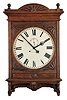 Seth Thomas Clock Co., Thomaston, Conn., "Lobby, 18 Inch" wall hanging clock with a spring driven 30 day timepiece movement in an oak case.