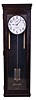 International Time Recording Co., Endicott, New York, "Model No. 16-2" wall hanging master clock, 8 day, time only, weight driven movement with two jar mercury pendulum, in a dark finished wooden case with painted metal dial, serial #425576