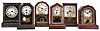 Clocks- 6 (Six): (1) Chauncey Jerome, New Haven, 30 hour, spring driven movement cottage timepiece, c1850; (2) Germany, Junghans, 30 hour, spring driven movement cottage timepiece, c1870; (3) Jerome & Co., New Haven, "Rocket", 30 hour, spring driven movement octagon top timepiece, c1870; (4) Ansonia Clock Co., New York, NY, 30 hour, spring driven movement cottage timepiece, c1880; (5) Henry Sperry & Co., New York, New York, 30 hour, spring driven movement cottage timepiece, c1860; (6) William L. Gilbert Clock Co., Winsted, Conn., 30 hour spring driven movement octagon top cottage timepiece, c1880