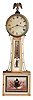 William Grant, Boston, Mass., Patent or banjo timepiece, with 8 day, weight driven brass timepiece movement