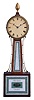 Willard style, Boston, 8 day, weight driven, brass T-bridge movement Patent or Banjo timepiece in cross banded case.