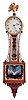Ralph L. Holman, Bowling Green, Kentucky, 8 day, weight driven, brass movement Patent or banjo timepiece. Mr. Holman was a friend of the late Wayne Cline who made many reproduction clocks.
