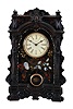 New Haven Clock Co., New Haven, Conn., 8 day, time and strike spring driven movement iron front shelf clock.