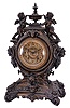 Ansonia Clock Co., New York, NY, "Lydia", 8 day, time and strike spring driven movement metal case mantel clock.