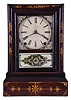 Terry & Andrews, Bristol, Conn., 8 day, time and strike spring driven movement shelf clock.
