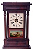 W.S. Conant, New York, New York, 30 hour, time and strike, weight driven brass movement OG 4-column shelf clock.