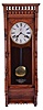 Ansonia Clock Co., New York, NY, "Santa Fe" hanging clock with a spring driven, 8 day time and half hour strike (cathedral gong) in an oak case.