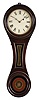 E. Howard & Co., Boston, Mass., "Regulator No. 10", walnut "figure eight" style case with turned wooden bezel and lower door, reverse painted glasses in black, red, and gold, signed, Roman numeral painted dial with blued steel moon hands, and 8 day, weight driven timepiece movement
