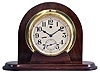 Seth Thomas Clock Co., Thomaston, Conn., "Ships Lever" pilot house clock, cast brass case with mounting flange and screw on bezel, Arabic numeral silvered dial with large seconds at 6:00, blued steel hands, 8 day timepiece movement with steel pinions and lever escapement, now mounted to a purpose made stand 