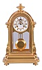 LeRoy & Fils, Paris, for the English market, a large and unusual mantel or table regulator with coup perdu escapement and center seconds, in a glazed, gilt bronze case with arch top, the base with bold torus, ogee, and cavetto moldings, the sides with inverted, scrolled consoles below cavetto and ogee molded trim, and the top with turned finial, Roman numeral white enamel dial with recessed center, and visible escapement with jeweled pallets signed "Augte. Pointeaux", blued steel Breguet style hands, 8 day, time and strike movement by Pons with square plates, and with knob for setting at the upper left side of the back plate, gilt pendulum with heavy brass ball, dial and movement signed.