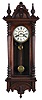 Waterbury Clock Co., Waterbury, Conn., "Leipsic" wall clock, with walnut case, Roman numeral painted dial, fancy pierced hands, and 8 day, spring driven time and strike movement