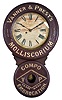 Baird Clock Co., Plattsburgh, New York, "Vanner & Prest's Molliscorium", 8 day, spring driven movement (Seth Thomas) advertising wall timepiece in a wood and paper mache case.