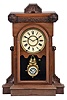 Seth Thomas Clock Co., Thomaston, Conn., "Pittsburgh - VP" shelf clock with a spring driven, 8 day, time and strike movement in a walnut case.