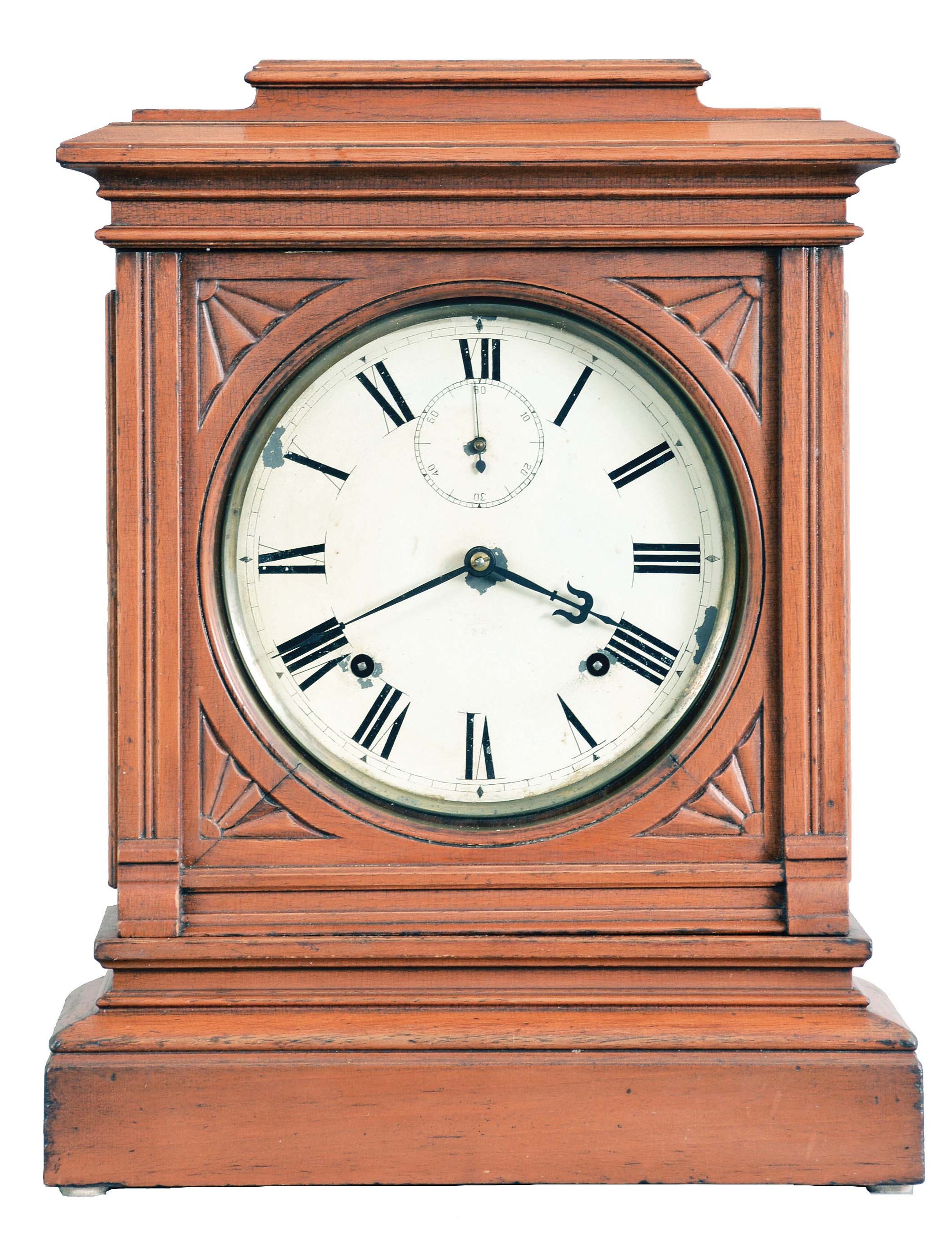 Seth Thomas Clock Co., Thomaston, Conn., "Hotel", 8 day, time and strike, spring brass movement mantel clock. — Antique Clocks Price Guide
