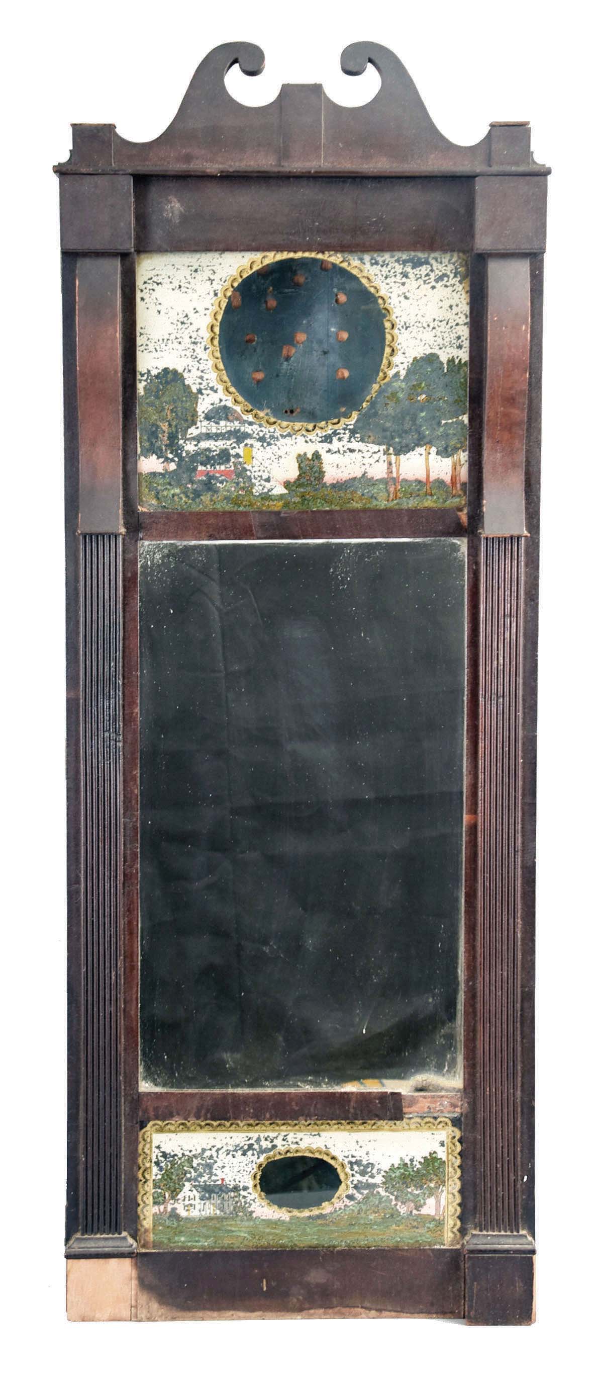 Joseph Ives, New York, mirror wall clock case only. — Antique Clocks Price Guide