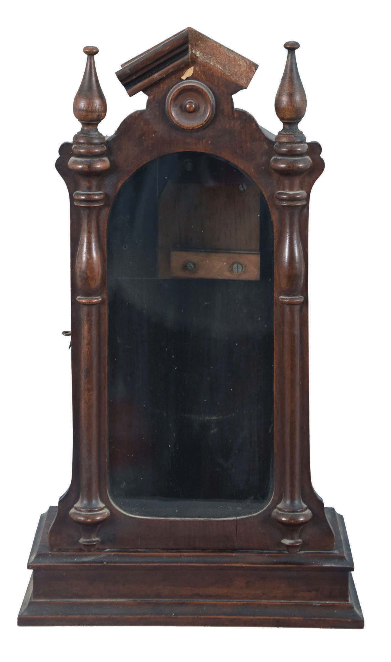 F. Kroeber Clock Co., New York, "Angel Swing No. 1" shelf clock with a spring driven, 8 day timepiece movement in a walnut case. — Antique Clocks Price Guide