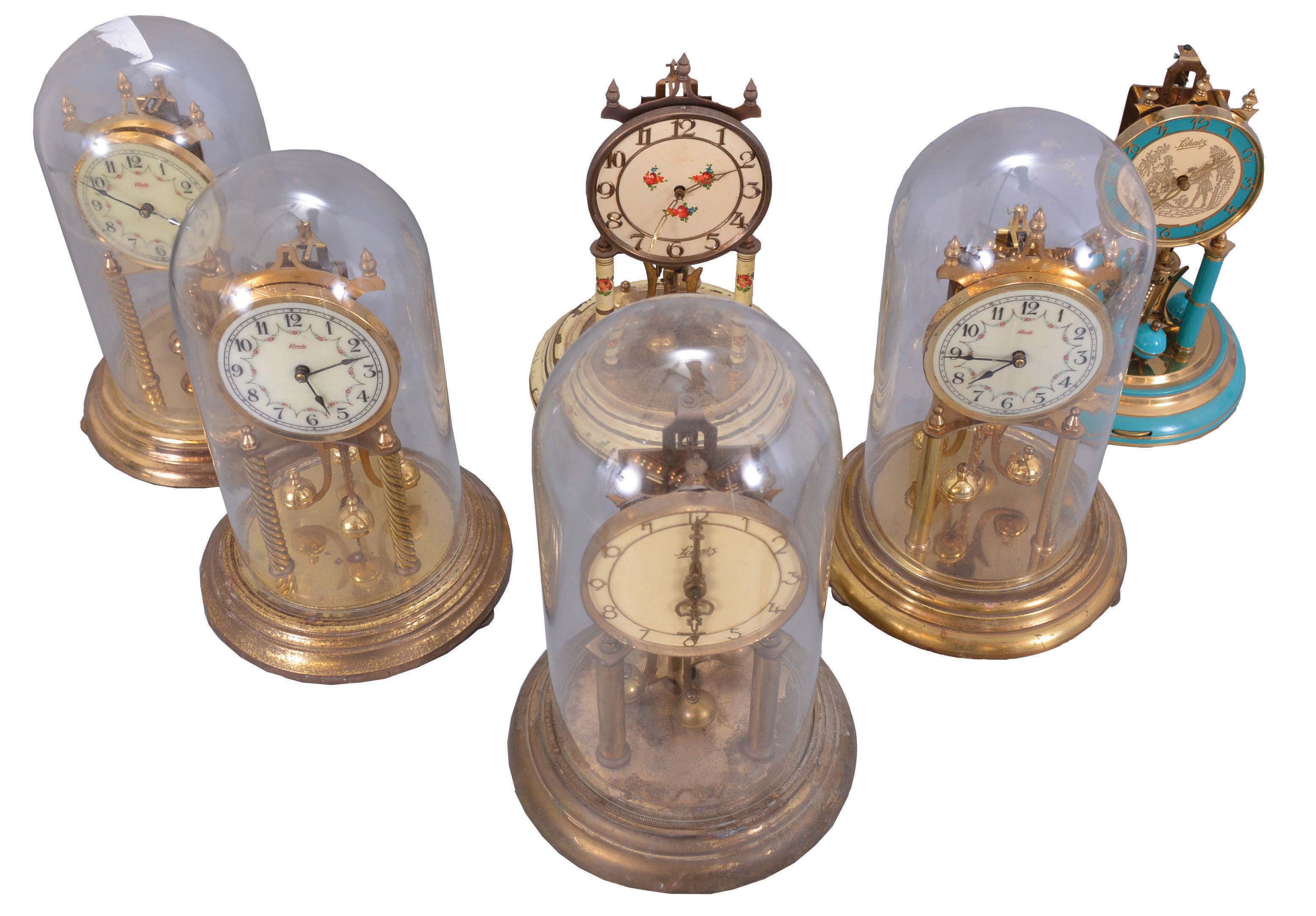 Clocks- 8 (Eight) German: seven 400 day clocks by Schatz and Kundo and one chiming clock by the Cuckoo Clock Manufacturing Company. — Antique Clocks Price Guide