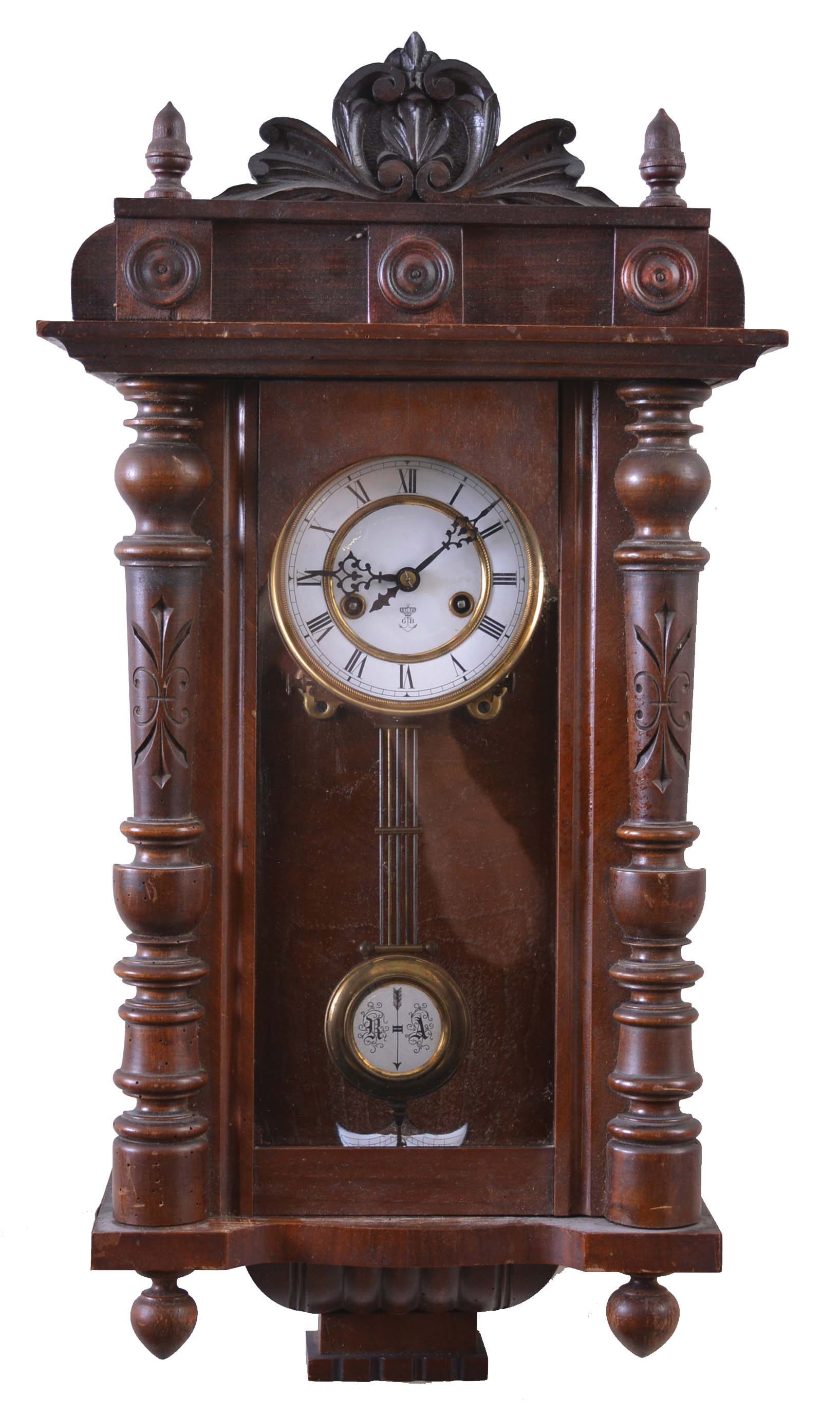 Clocks- 7 (Seven) German Wall Clocks: 8 day, time and strike, spring driven RA clocks by makers including Becker; (2), Junghans, Braukmann, Uhrenfabrik Neustadt AG, and others — Antique Clocks Price Guide