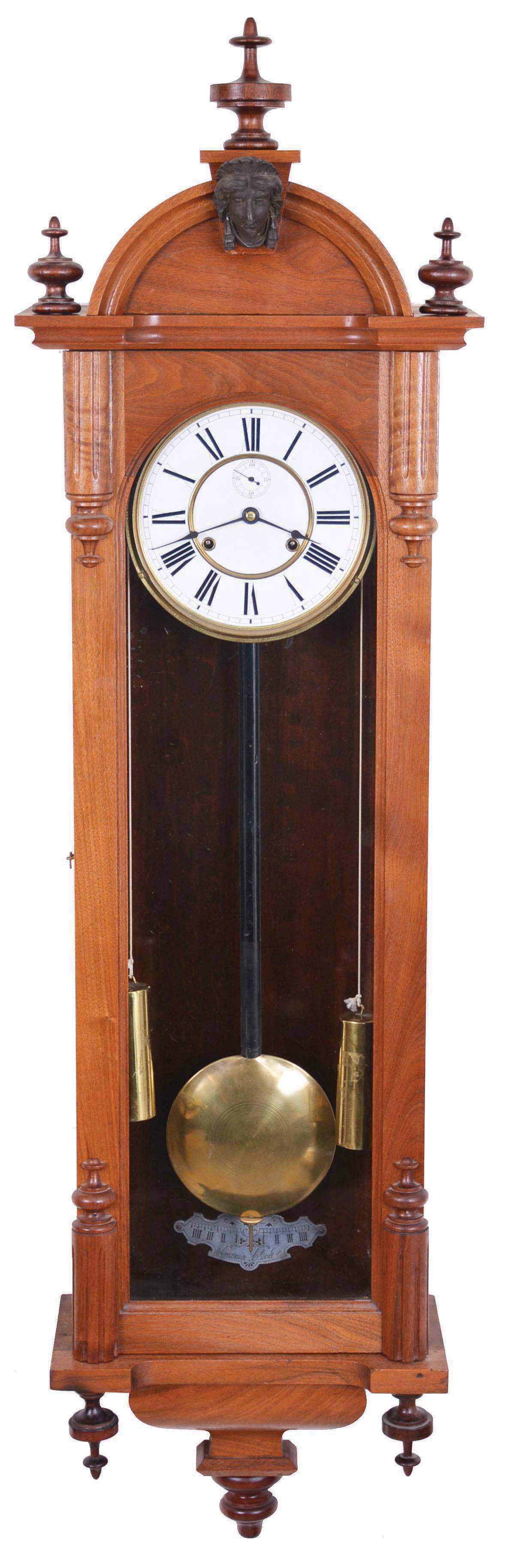Ansonia Clock Co., New York, "Capitol", 8 day, double weight brass movement wall timepiece. — Antique Clocks Price Guide