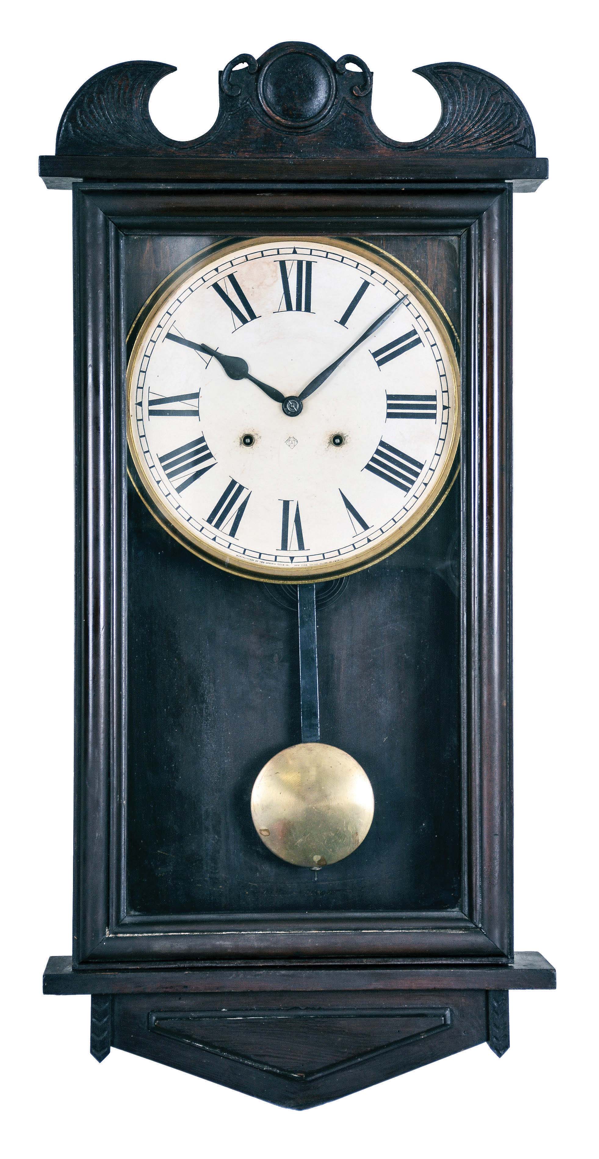 Ansonia Clock Co., New York, "Ledger No. 1" wall clock, 8 day, gong strike, wall clock. — Antique Clocks Price Guide