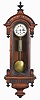 Germany, small 8 day, weight brass movement Vienna wall timepiece.