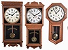 Clocks- 4 (Four): (1) E. Ingraham Co., Bristol, Conn., "Western Union" hanging clock with a spring driven, 8 day timepiece movement in a solid oak case, c1905; (2) E. Ingraham Co., Bristol, Conn., "Reliance" hanging clock with a spring driven, 8 day timepiece movement in a solid oak case, c1911; (3) Seth Thomas Clock Co., Thomaston, Conn., "World" hanging clock with a spring driven double wind 30 day timepiece movement in an oak case, c1921; (4) Bench made wall clock with E. Howard & Co., NO. 5, 8 day, weight driven, time only nickel plated movement and Howard damascened pendulum bob with painted metal dial.