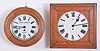 Clocks- 2 (Two): (1) France, 8 day, spring brass movement "Baker's Clock", wall timepiece signed "Henry Lepaute, Paris" c1900; (2) Germany, 8 day, spring brass lever movement wall timepiece. Brass movement is stamped "Million".